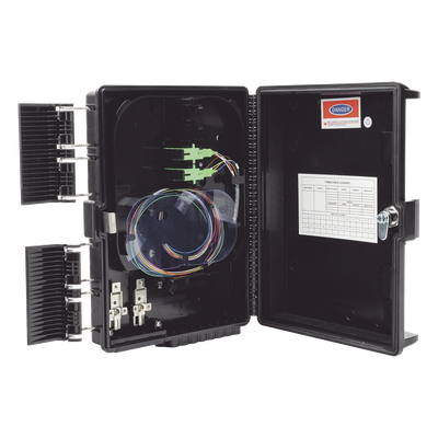 Cierre de Empalme FTTx / 24 Fusiones / Splitter 1×8 SC/APC / 16 Puertos Drop / IP65 / -40°C a +85°C