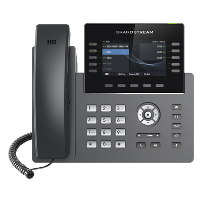 Teléfono IP / 10 Líneas SIP / 5 Cuentas / Pantalla 4.3″ / Wi-Fi 5 Dual Band / Bluetooth / PoE Gigabit / 40 Teclas BLF