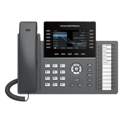 Teléfono IP / 12 Líneas / 24 Teclas Programables / Wi-Fi 6 / PoE / Pantalla LCD 4.3 Pulgadas / Bluetooth / Audio HD