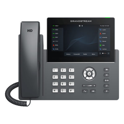 Teléfono IP / 12 Líneas SIP / 6 Cuentas / Pantalla Táctil 7″ / Wi-Fi Dual Band / PoE Gigabit / Bluetooth / Audio HD Opus