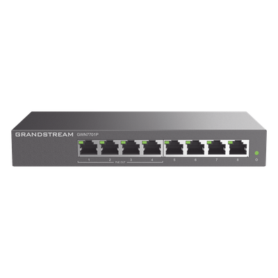 Switch PoE+ Gigabit No Administrable / 8 Puertos 10/100/1000 Mbps / 4 Puertos PoE+ 60W / 16 Gbps / 8K MAC