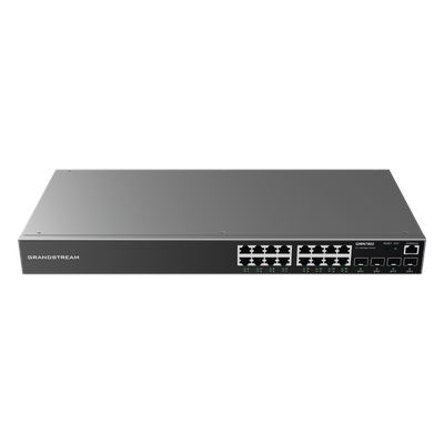 Switch Gigabit Administrable / 16 Puertos RJ45 10/100/1000 Mbps / 4 Puertos SFP Uplink / 40 Gbps Capacidad de Conmutación