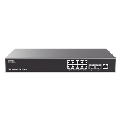 Switch Capa 3 PoE+ Administrable / 8 puertos Gigabit / 2 puertos SFP+ 10G / 120W / 394 pies