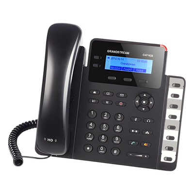 Teléfono IP / 2 Líneas SIP / 8 Teclas BLF / Conferencia 3 Vías / Pantalla LCD 132×48 / PoE / Dual Gigabit