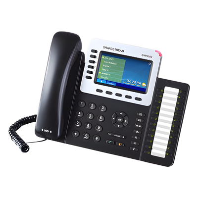 Teléfono IP Empresarial / 6 Líneas / Pantalla LCD Color 4.3 pulgadas / 24 Teclas BLF / Bluetooth / PoE / Audio HD / Gigabit Dual Port