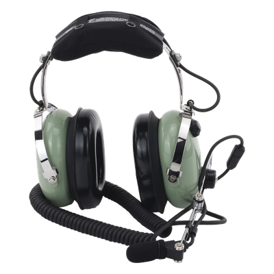 Auriculares de Aviación / Cancelación Activa de Ruido / Reducción 24 dB / Cable Espiral 1.5 m (4.9 ft) / Micrófono M-7A / Certificación FAA TSO