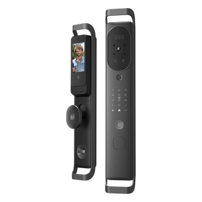Cerradura Inteligente Multibiométrica / Reconocimiento Facial + Venas Palma + Huella Digital / Teclado Numérico + Tarjetas IC + NFC / Pantalla HD 4.5 Pulgadas / Wi-Fi 2.4 GHz / Doble Batería 6500 mAh / App Smart