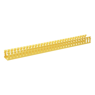 Canaleta Ranurada de PVC / Tipo H con Tapa Abisagrada / 2 in Ancho x 2 in Alto / 6 ft (1.83 m) Largo / Amarillo