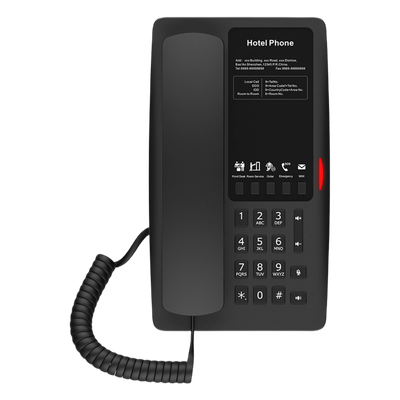Teléfono IP Hotelero / Wi-Fi 6 Dual-Band / 2 Líneas SIP / 5 Teclas Programables / PoE 802.3af / USB-A / Audio HD