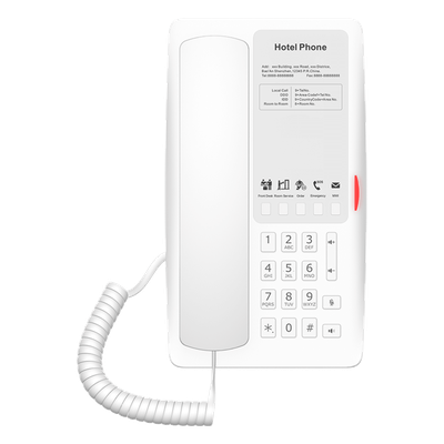 Teléfono IP Hotelero / Wi-Fi 6 Dual-Band / 2 Líneas SIP / 5 Teclas Programables / Puerto USB-A / PoE 802.3af / Audio HD