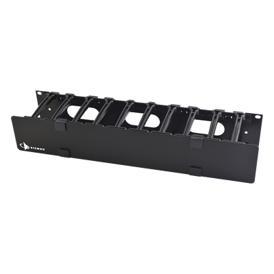 Organizador de Cable Horizontal / Rack 19in / 2UR / 4in Profundidad / 10cm / Alta Densidad