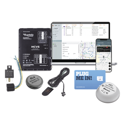 Kit de Localizador 4G LTE / Anti-Jammer Ajustable / CANbus FMS-J1708-J1939 / Bluetooth-RS232 / Botón SOS / Paro de Motor / 98.4 ft Cable