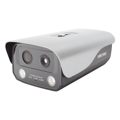 Cámara IP de Detección Térmica de Incendios / Doble Lente 4 MP Óptico + 1 MP Térmico / Rango 0 a 400 °C / Precisión ±2 °C / IP66 / WDR 120 dB