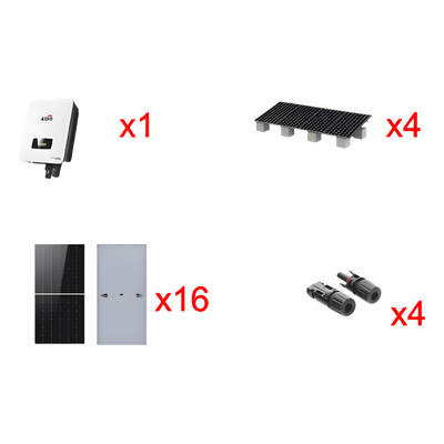 Kit Solar Interconexión / 10kW / 220Vca / 16 Paneles 645W / Montaje 4 Módulos / Eficiencia 98.40% / WiFi