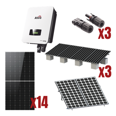 Kit Solar de Interconexión / 8 kW / 220 Vca / Inversor On-Grid / Montaje e Instalación Incluidos