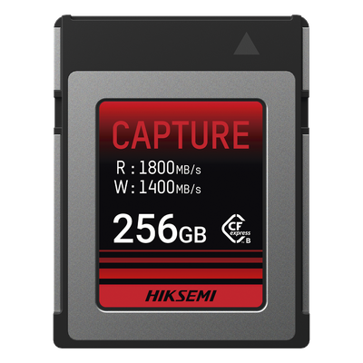 Memoria CFexpress Tipo B / 256 GB / Lectura 1800 MB/s / Escritura 1400 MB/s / PCIe Gen 3×2 / 8K RAW / -10 °C a 70 °C
