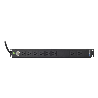 PDU Horizontal / 8 Contactos NEMA 5-15R / 120Vca / 15A / Rack 19″ 1U / Cable 2.5 m (8.2 ft)