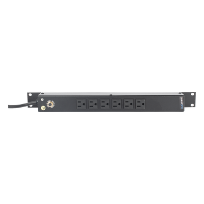 PDU Horizontal / 6 Contactos NEMA 5-15R / 15A / 120Vca / Rack 19″ / 1U / Cable 2.5 m (8.2 ft)