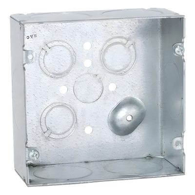 Caja Cuadrada / Acero Galvanizado / 6 Entradas 1 1/4″ / 42 in³ / Profundidad 2-1/8″ / UL Listed