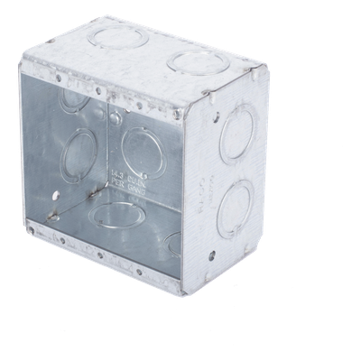 Caja Multigang / 2 Gangs / 2.5 in (6.35 cm) Profundidad / 12 Entradas 1/2-3/4 in (1.27-1.91 cm)
