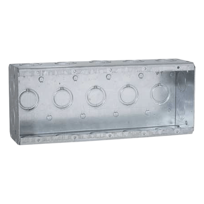 Caja Multigang / 5 Gang / Profundidad 2.5 in / 19 Entradas 1/2″-3/4″ / Capacidad 79.5 cu. in / Acero Galvanizado