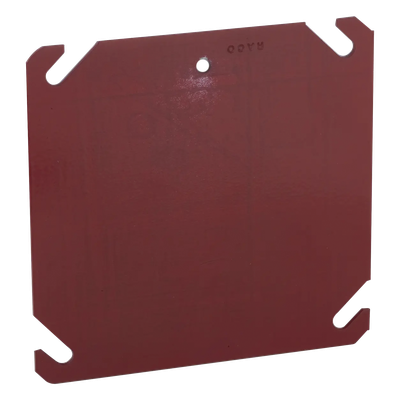 Tapa Plana para Caja Eléctrica / Acero Galvanizado / 4 x 4 x 0.063 in / Color Rojo / cUL Listado
