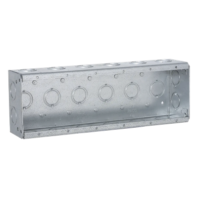 Caja Multigang de Acero / 6 Posiciones / Profundidad 2.5 in / 28 Entradas 1/2″-3/4″ / Capacidad 95.3 cu. in / UL Listed