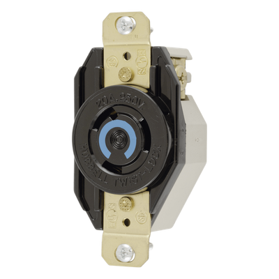 Receptáculo Industrial / Media Vuelta NEMA L6-20R / 20A 250V / 2 Polos 3 Hilos / Nylon Resistente / -40°C a 75°C