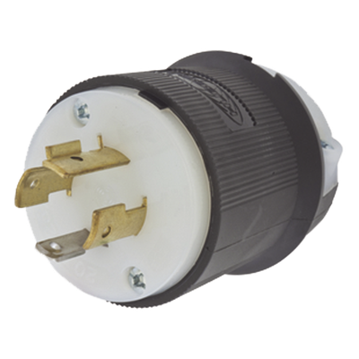 Clavija Industrial con Bloqueo de Media Vuelta / 20 A / 125/250 V CA / 3 Polos 4 Hilos / NEMA L14-20P / 2.75 in (69.85 mm) de Altura