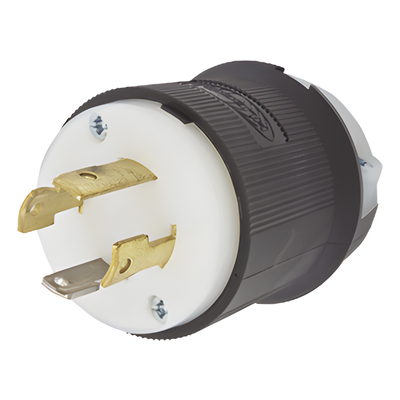 Clavija Industrial con Bloqueo de Media Vuelta / 30 A / 125/250 V CA / 3 Polos 4 Hilos / NEMA L14-30P / 2.75 x 2.33 in (69.85 x 59.18 mm)