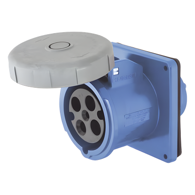 Receptáculo Hembra Pin and Sleeve / Trifásico 60 A / 250 VCA / 3 Polos 4 Hilos / IP67 / Grado Industrial