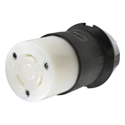 Conector Industrial con Bloqueo de Media Vuelta / 30 A 125 V CA / 2 Polos 3 Hilos / NEMA L5-30R / 2.26 x 2.26 x 3.86 in