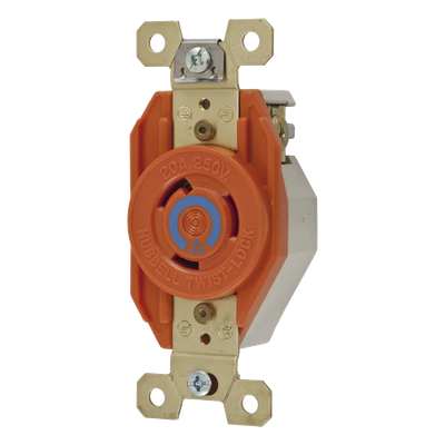 Receptáculo Sencillo de Media Vuelta / 20 A 250 V CA / 2 Polos 3 Hilos / Nema L6-20R / 3.28″ x 1.70″ x 1.24″ (83.3 x 43.2 x 31.5 mm)