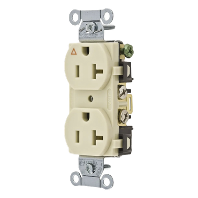 Contacto Dúplex Grado Comercial / 20 A 125 V / 2 Polos 3 Hilos / NEMA 5-20R / Interior Seco / -40 °C a 75 °C