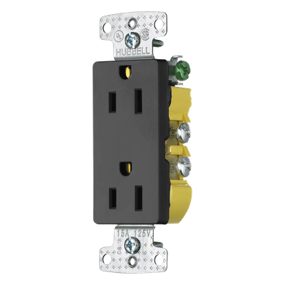 Receptáculo Duplex Decorador / 15A 125V / 2 Polos 3 Hilos / NEMA 5-15R / Negro