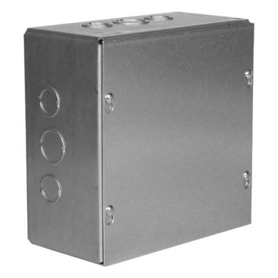 Caja de Conexiones Empotrada / Acero Galvanizado / 10 x 10 x 4 in (25.4 x 25.4 x 10.2 cm) / 5 Entradas Laterales-Finales / UL Listed