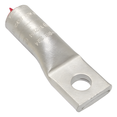 Zapata de Compresión de Aluminio / 250 KCMIL / Tornillo 1/2″ / 350 kV / Lengua Recta / Estilo Barril Biselado