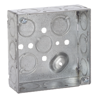 Caja Cuadrada Eléctrica / Acero Galvanizado / 21 in³ / 10 Entradas 1/2″ y 6 TKO 1/2″-3/4″ / Montaje Muro Resistente al Fuego 2 Horas