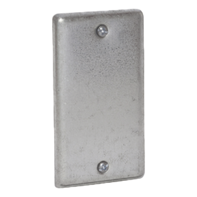 Tapa Ciega para Caja de Mano / 4 Pulgadas / Acero Galvanizado / Diseño Troquelado / Esquinas Redondeadas