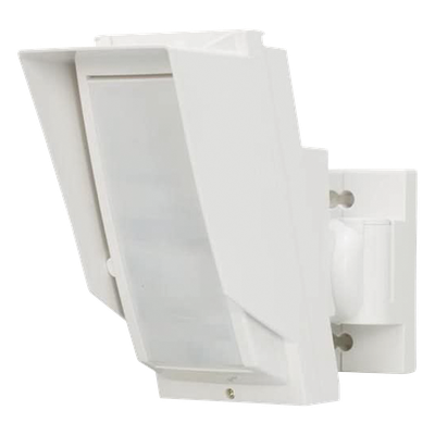 Detector PIR Exterior / Alcance 24 m (78.7 ft) / Inclinación Ajustable / Enmascaramiento de Zonas / Diferenciación Humana-Animal / Alimentación por Baterías