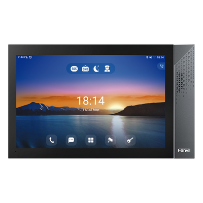 Monitor IP/SIP para Interior / Pantalla Táctil 10.1″ / Android 9.0 / Wi-Fi Dual Band / Bluetooth 5.0 / PoE / 8 Entradas de Alarma