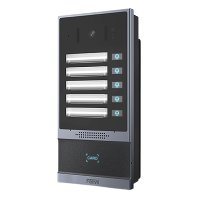 Videoportero IP / 2 Megapixel / 5 Botones de Marcación Rápida / IP66 – IK07 / PoE / Control de Acceso RFID / Anti-Vandálico