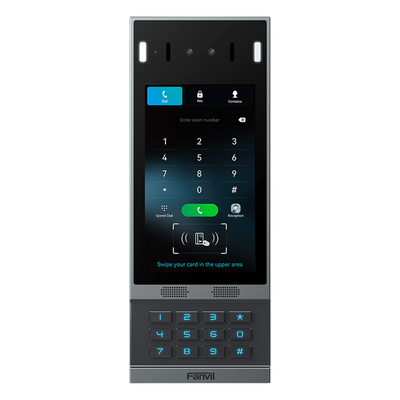 Videoportero IP / Pantalla Táctil IPS 7″ / Reconocimiento Facial 10,000 Rostros / Cámara 2MP / 2 Relevadores / IP66 IK07 / PoE