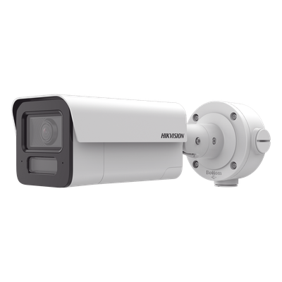 Cámara Bala IP / 4 Megapixel / Lente 2.8 mm / IR EXIR 80 m (262.5 ft) / Analíticos IA 70 m (229.7 ft) / WDR 120 dB / IP67 / IK10 / Audio Bidireccional