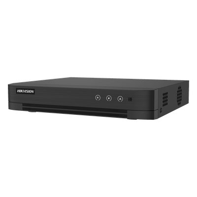 DVR Híbrido / 8 Canales TURBOHD + 4 Canales IP / 3K Lite 2560×1440 / H.265+ / Audio Bidireccional Coaxitron / AcuSense IA / 1 Bahía HDD hasta 10 TB / Salida Full HD