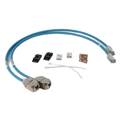 Conector In-Line / Cat6A / Blindado S/FTP / 28 AWG / 0.5 m (1.64 ft) / PoE hasta 100W / Re-terminable / CM/LSOH-1