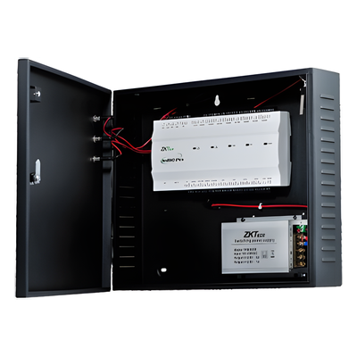 Controlador de Acceso / 2 Puertas / 20,000 Huellas / 30,000 Tarjetas / TCP/IP / Wiegand / Gabinete Metálico con Fuente 12V/5A