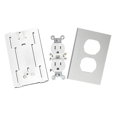 Contacto Eléctrico Dúplex / Soporte Universal ABS / Tapa Aluminio Anodizado / -40°C a 120°C / NOM-001-SEDE-2005