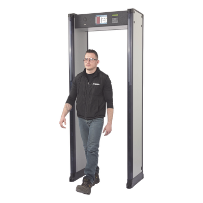 Arco Detector de Metales / 18 Zonas de Detección / Sensor IR Antifalsas Alarmas / Certificación FAA / Cumplimiento NILECJ 0601.00 Niveles 1-5 / Anclaje para Piso