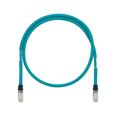 Patch Cord Cat6A Industrial 600V / Blindado SF/UTP / 26 AWG / 1 Metro (3.28 Pies) / Aqua